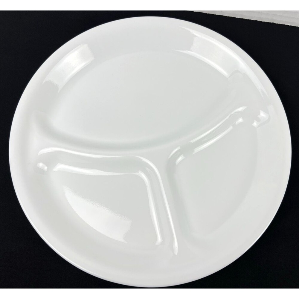 Corelle Divided Dinner Plates Winter Frost White 3 Compartments Set of 2